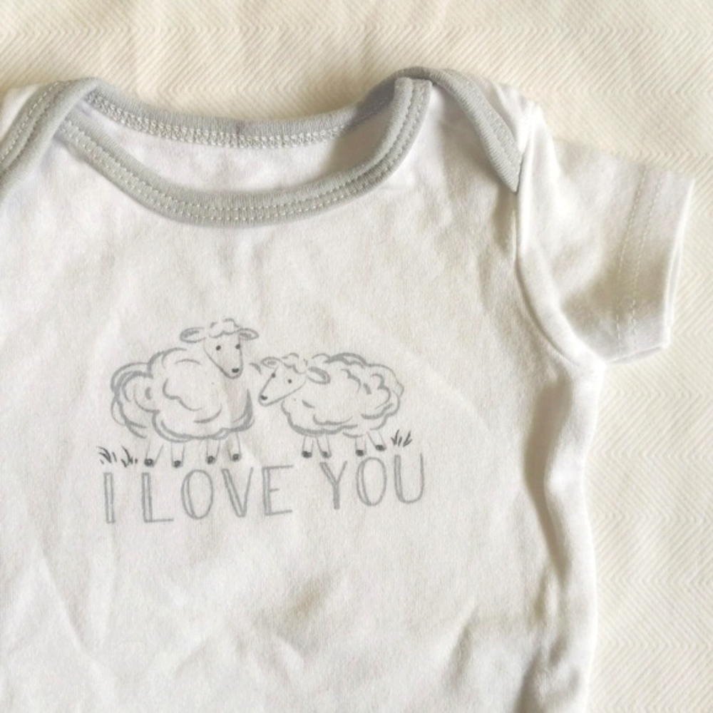 kyle & deena neutral sheep graphic bodysuit diaper shirt 0-3 months baby unisex